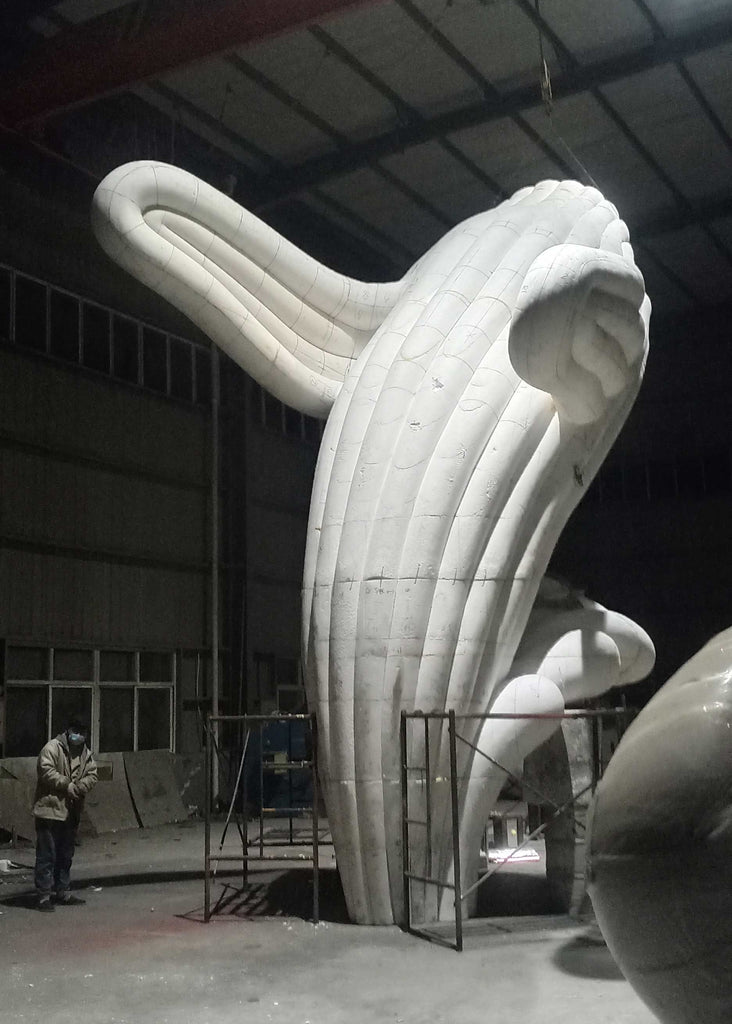 Whale public sculpture the making of sculpture prototype in foam by Ferdi B Dick 2