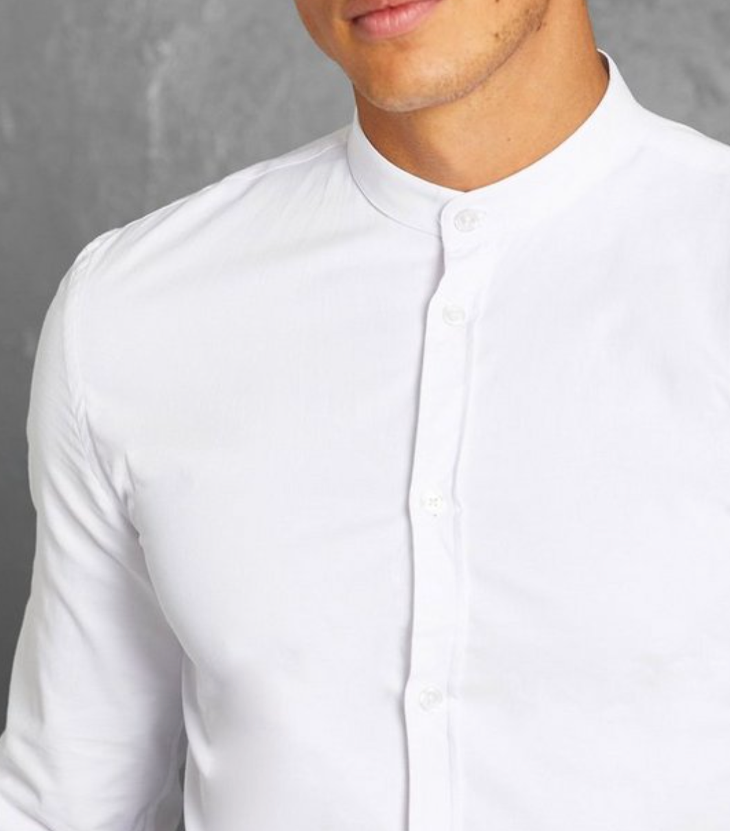 zara mens collarless shirt