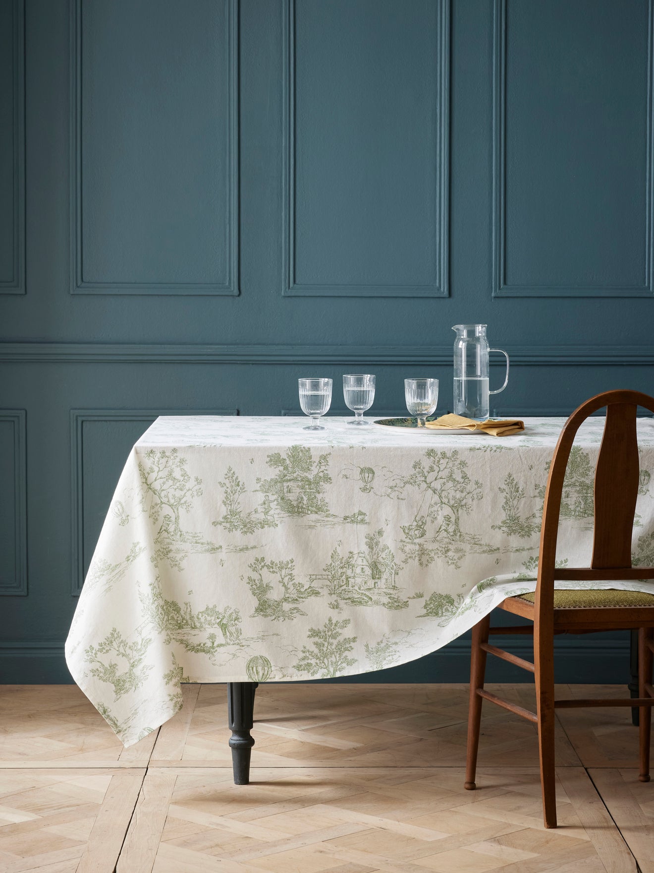 nappe lin et coton esprit toile de jouy