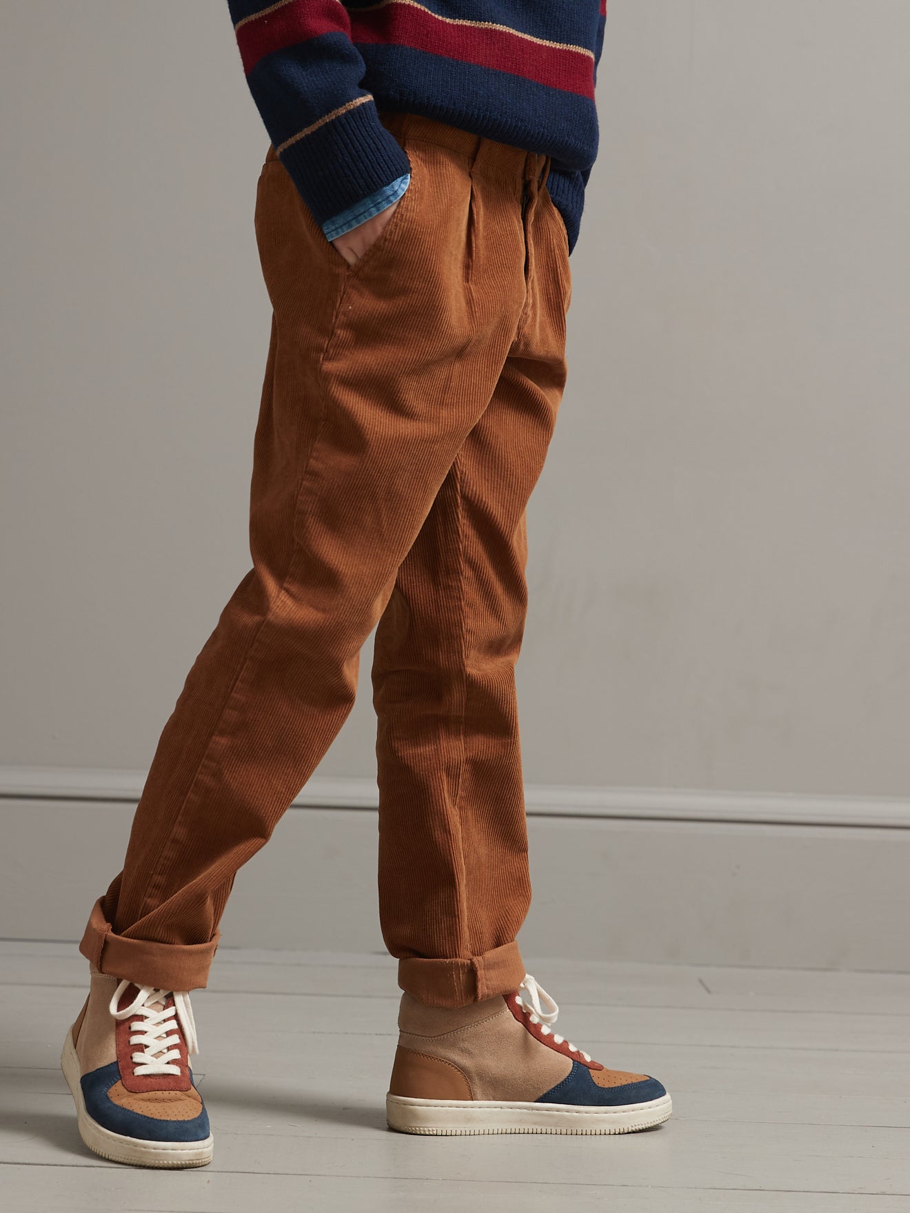 pantalon chino garçon en velours