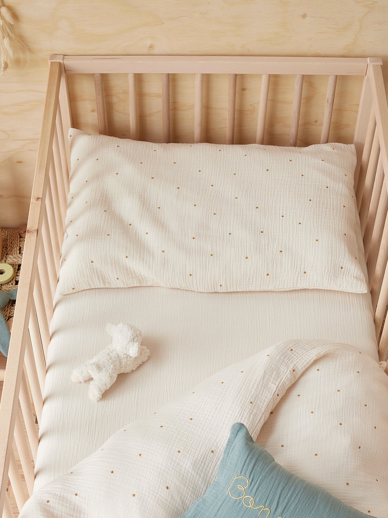 HOUSSE de COUETTE Bébé 80x120 cm GRAND TEINT 100 % COTON / PORCELAINE