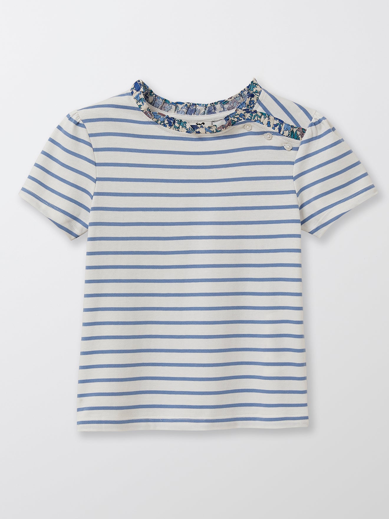 T-shirt marinière Fille Tissu Liberty - Coton Bio