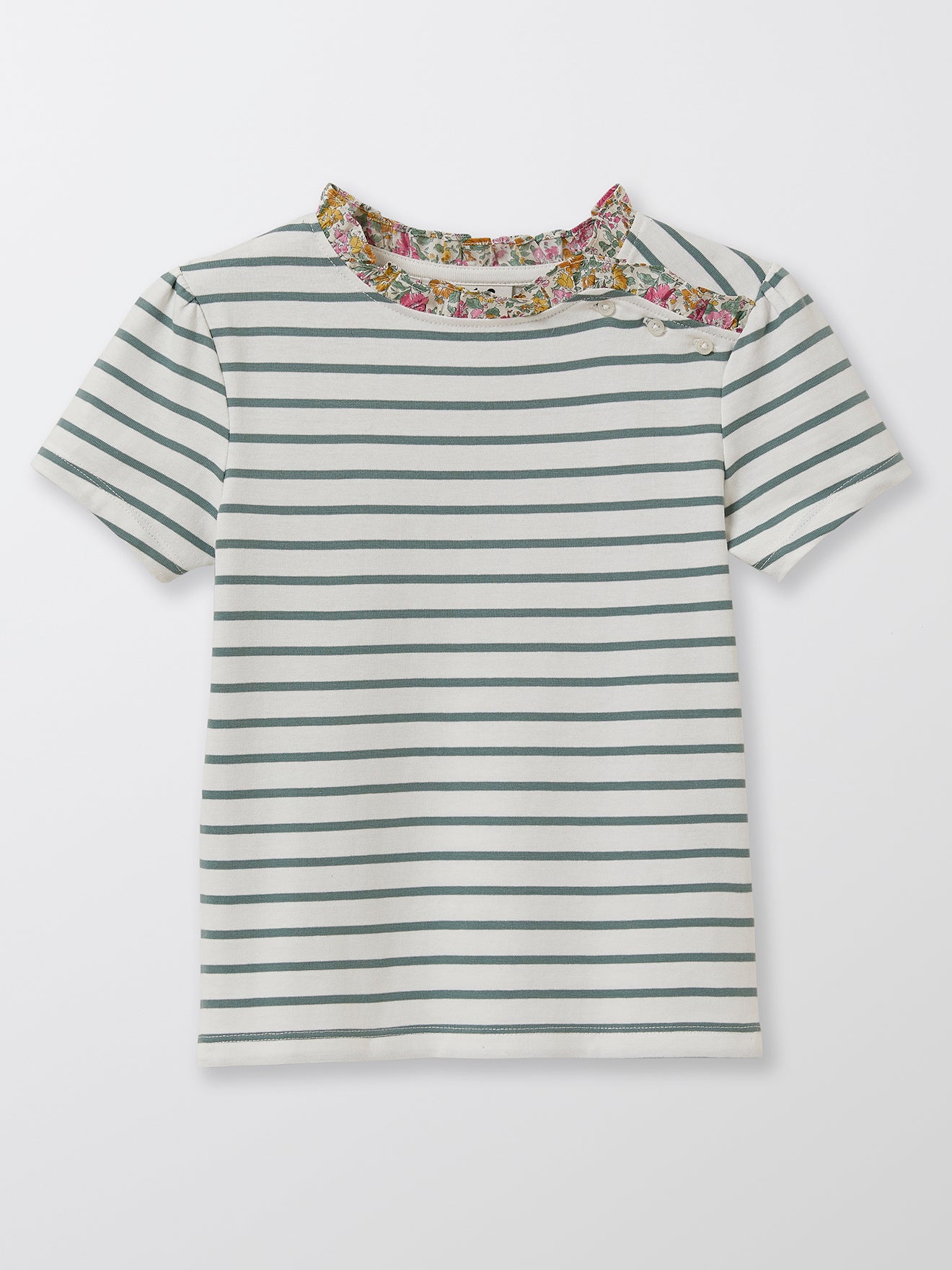 T-shirt marinière Fille Tissu Liberty - Coton Bio