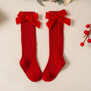 Christmas Velvet Bow Socks - RYAN AND REMI