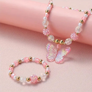 Pink Butterfly and Bracelet Bead Set - Online Store | Iris Gifts & Accessories