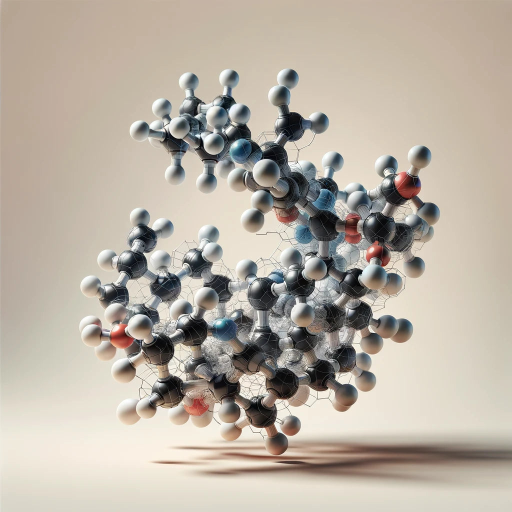 DALL·E 2024-06-04 14.28.19 - A 3D rotating model of the Beta-Alanine molecule. The molecular structure is clearly represented with its atoms and bonds in a dynamic view. The backg.webp__PID:c9495b0f-e052-4e2a-b375-744d693d7331