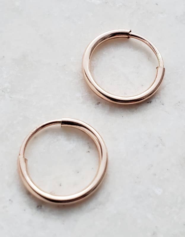 Rose Gold-Filled Tiny Endless Huggie Hoops