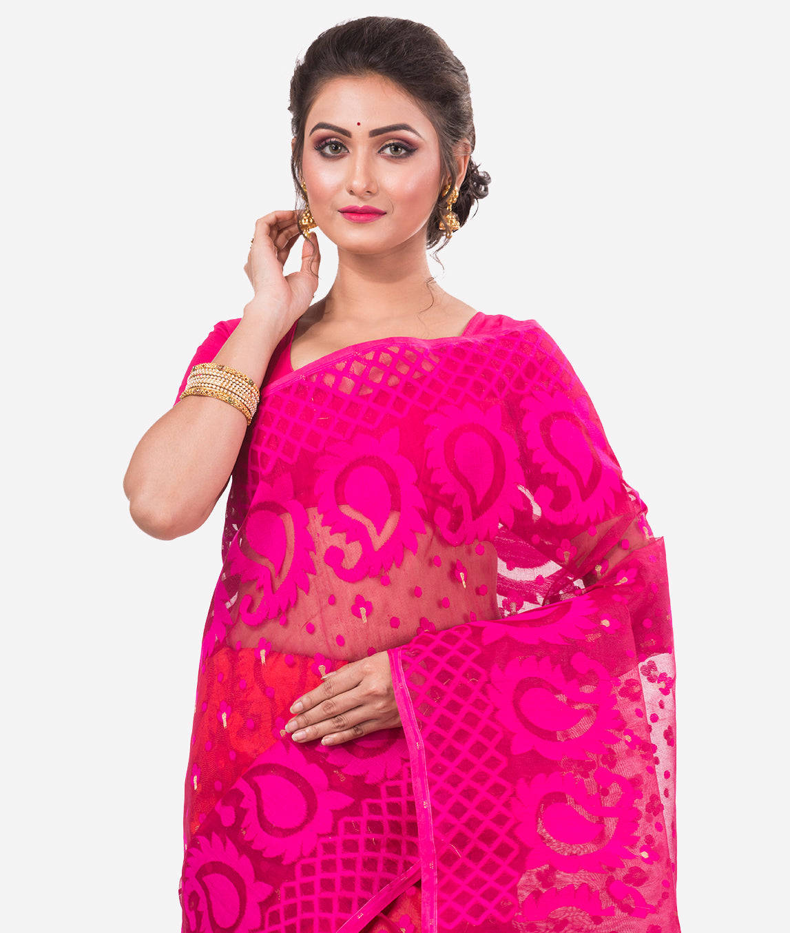 Buy BALARAM TEXTILE Printed Jamdani Cotton Blend Pink Sarees Online @ Best  Price In India | Flipkart.com