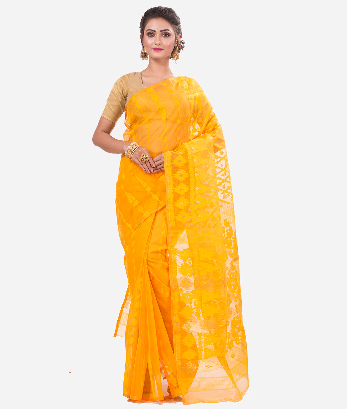 Buy Linen Jamdani Sarees online at InduBindu.com