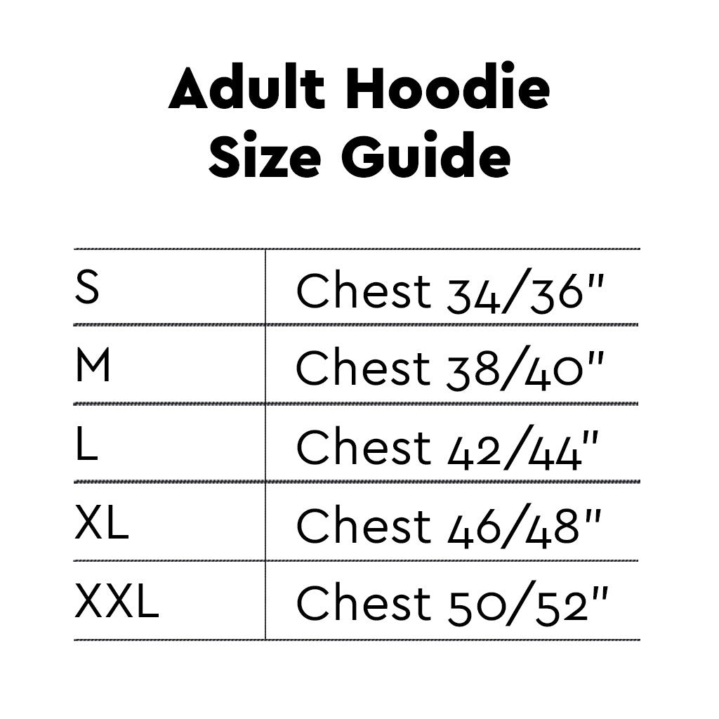 Hoodies Size Chart