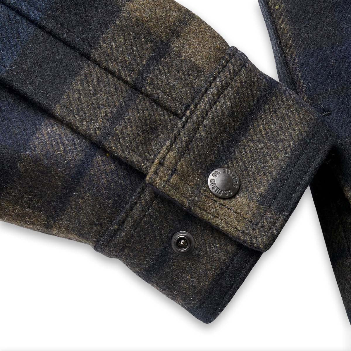 FILSON MACKINAW WOOL JAC-SHIRT - BLACK/OLIVE/NAVY