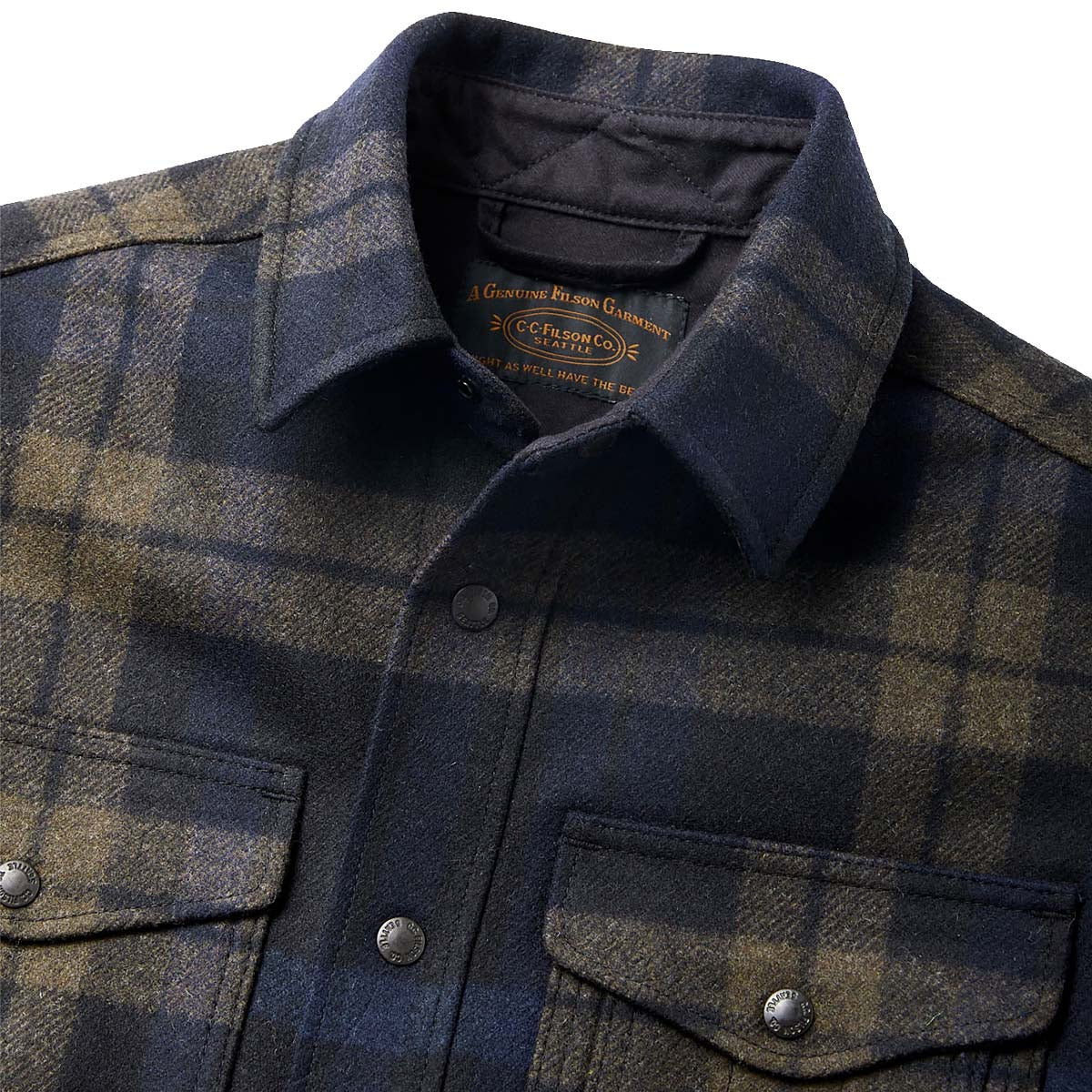 FILSON MACKINAW WOOL JAC-SHIRT - BLACK/OLIVE/NAVY