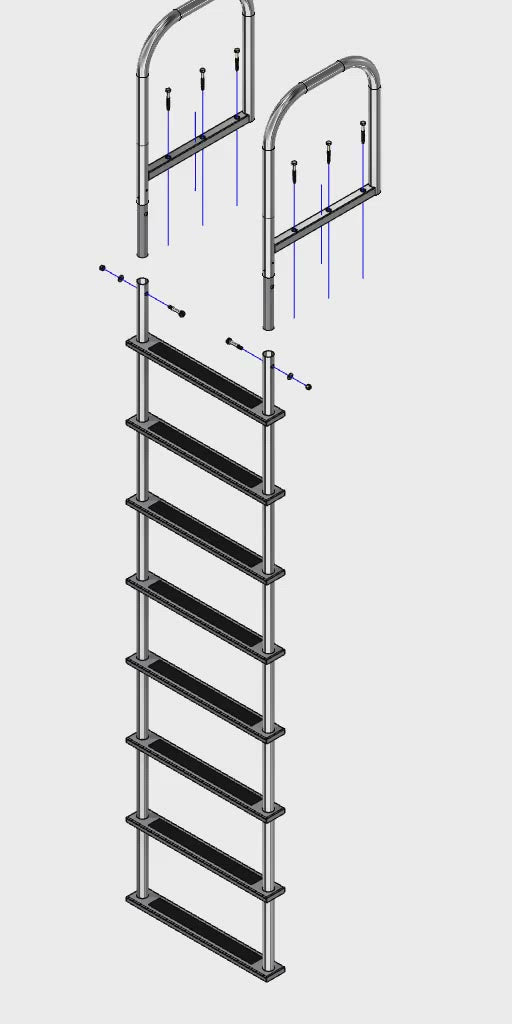 Heavy Duty Dock Ladder, Topside Mou – StainlessDockLadders.com