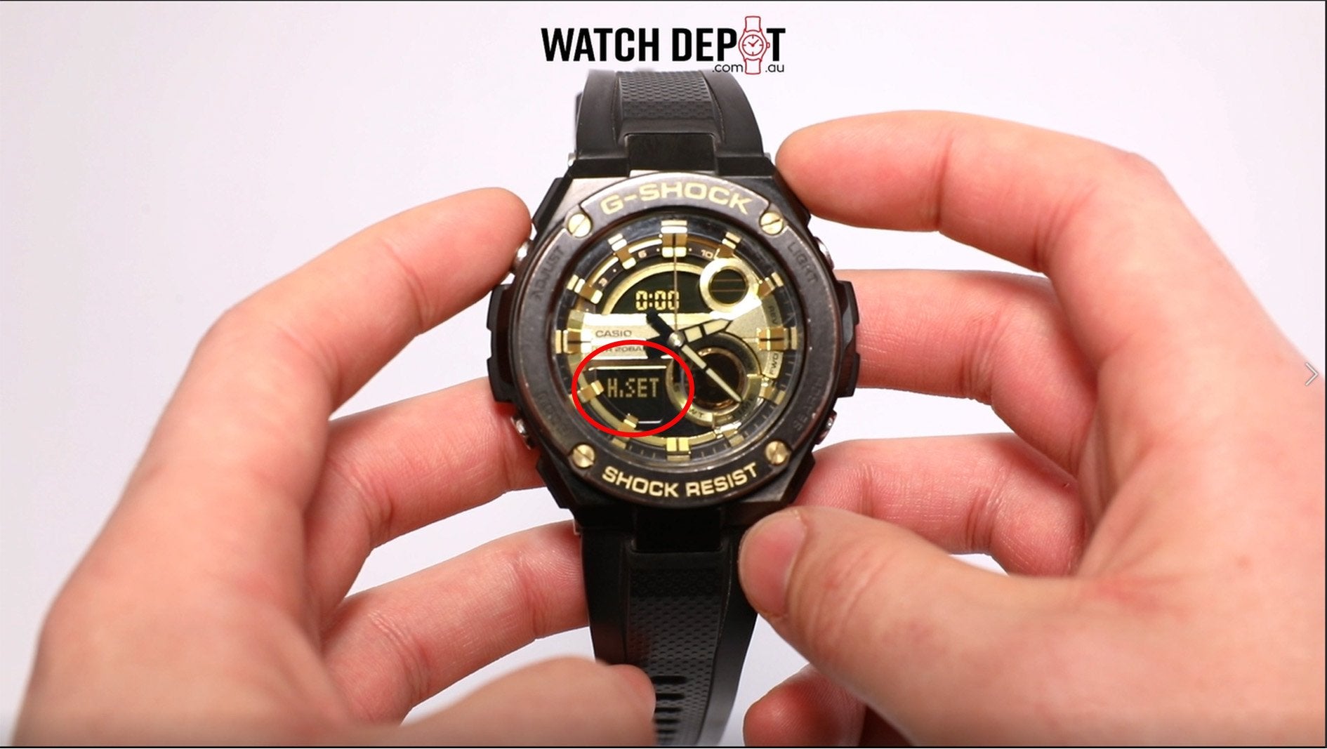 G shock 2025 watch adjust hands