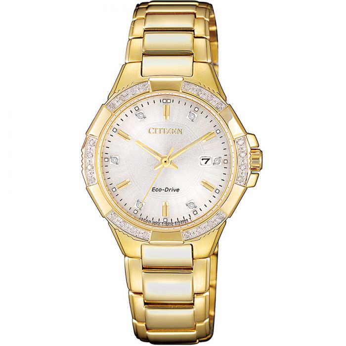Citizen Eco-Drive Diamond EW2462-51A Gold Stainless Steel Womens Watch –  Watch Depot
