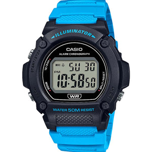 Casio men's orange resin strap illuminator lcd on sale watch