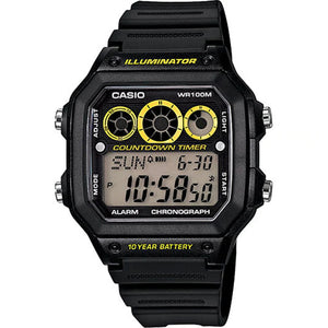 AE1400WH-1AV, Illuminator Black Digital Watch