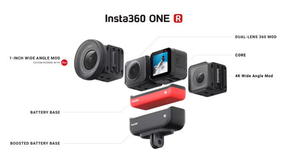 Insta360 One R 4K Edition Wide-Angle Waterproof Sports and Action Camera Bundle