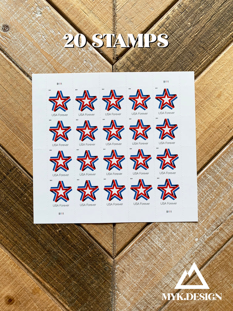 Star Ribbon Pane of 20 Forever Postage Stamps Scott 5361