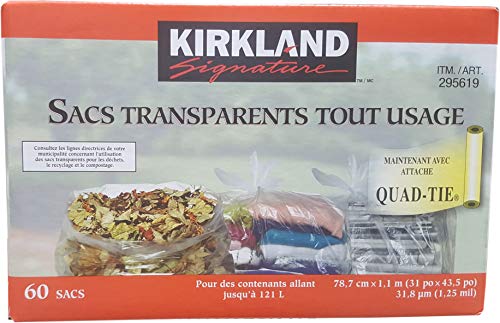 2 Packs of CR-Kirkland Signature 60 Smart Tie Industrial Drum Liner Ga