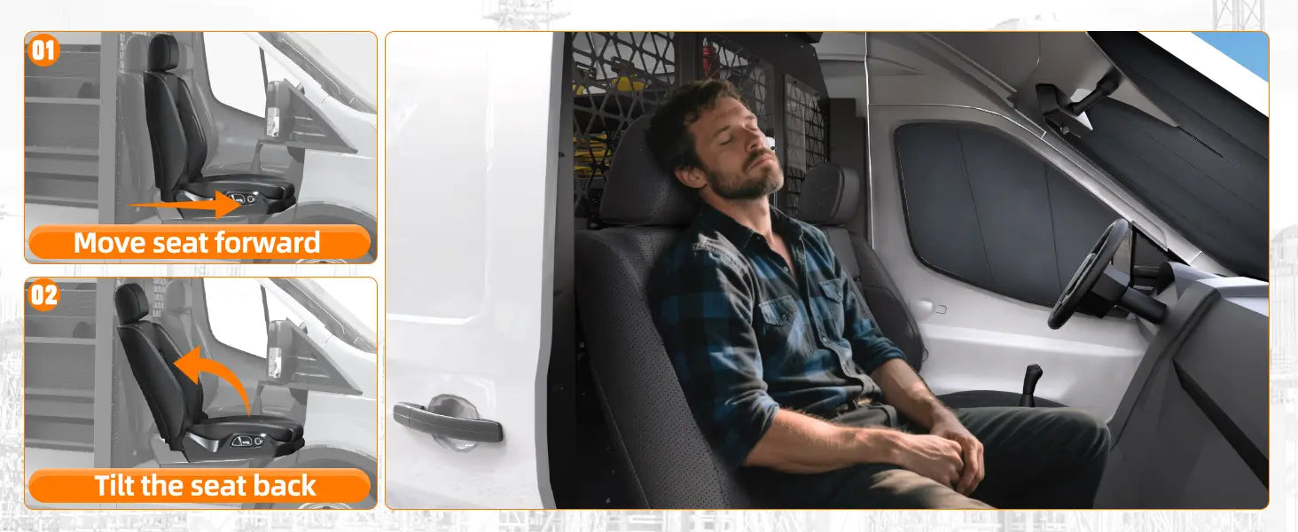 MELIPRON Van Partition Bulkhead Fit for Ford Transit 150 250 350 High Roof with Door Handle