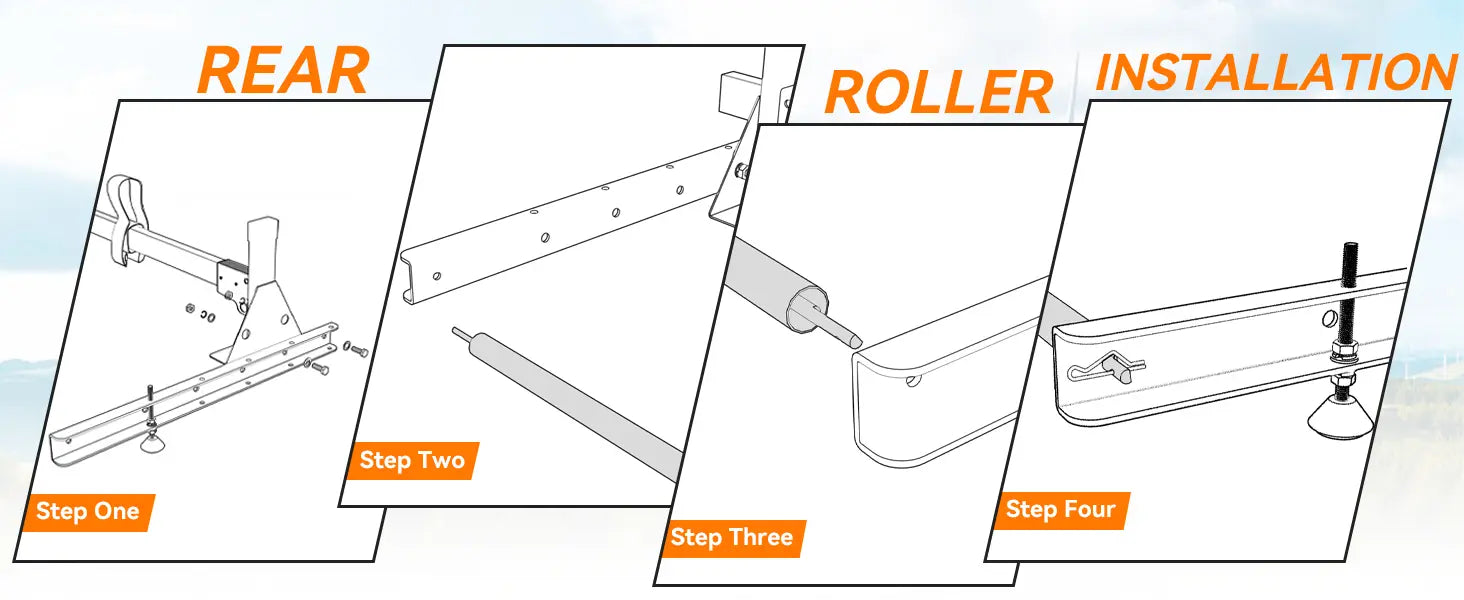 Roof Ladder Rack with Rear Cargo Roller-2