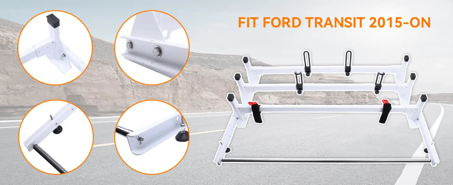 Roof Ladder Rack with Rear Cargo Roller-4
