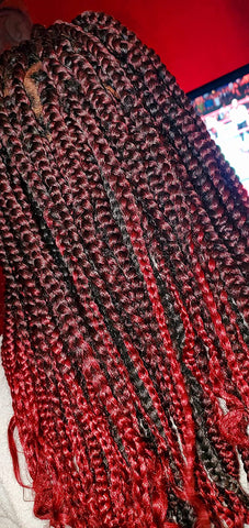 T1B/Burgundy braids hair synthetic