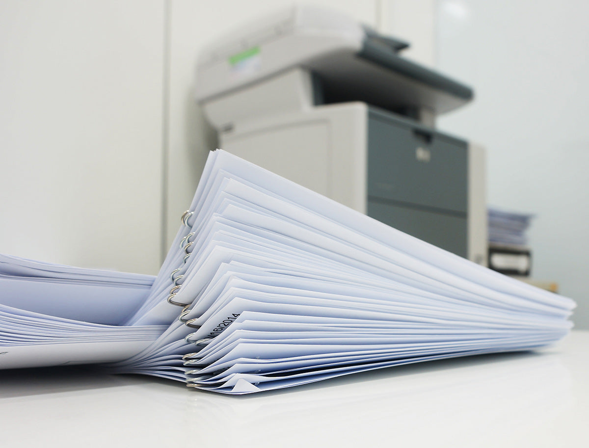 Printed documents in printer room