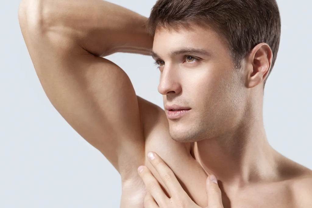 man with clean armpit