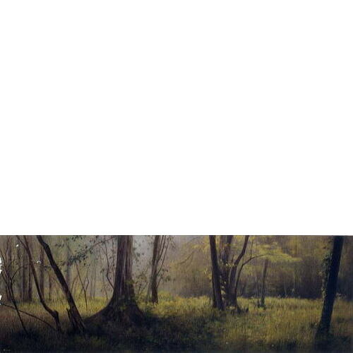 「森の中で」 '92.10 水彩・パステル 24.6×72.5cm