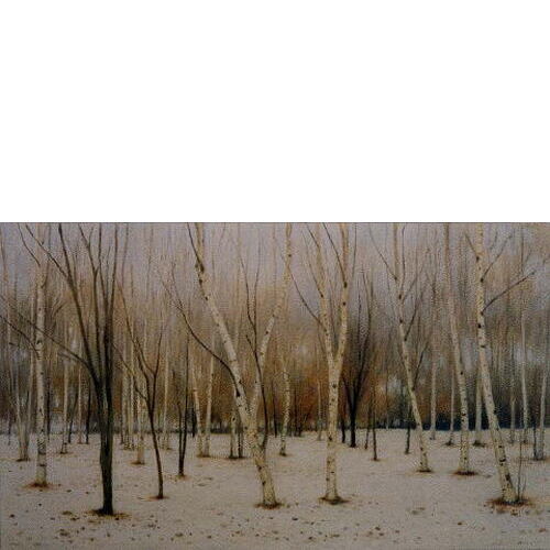 「公園の木々」 '94 油彩 30.7×51.3cm