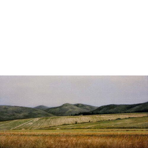 「拓かれた丘の風景」 '98 水彩 23.0×45.8cm