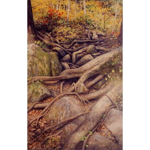 「樹根の這う山道」 '99 水彩・アクリルガッシュ 50.5×32.0cm