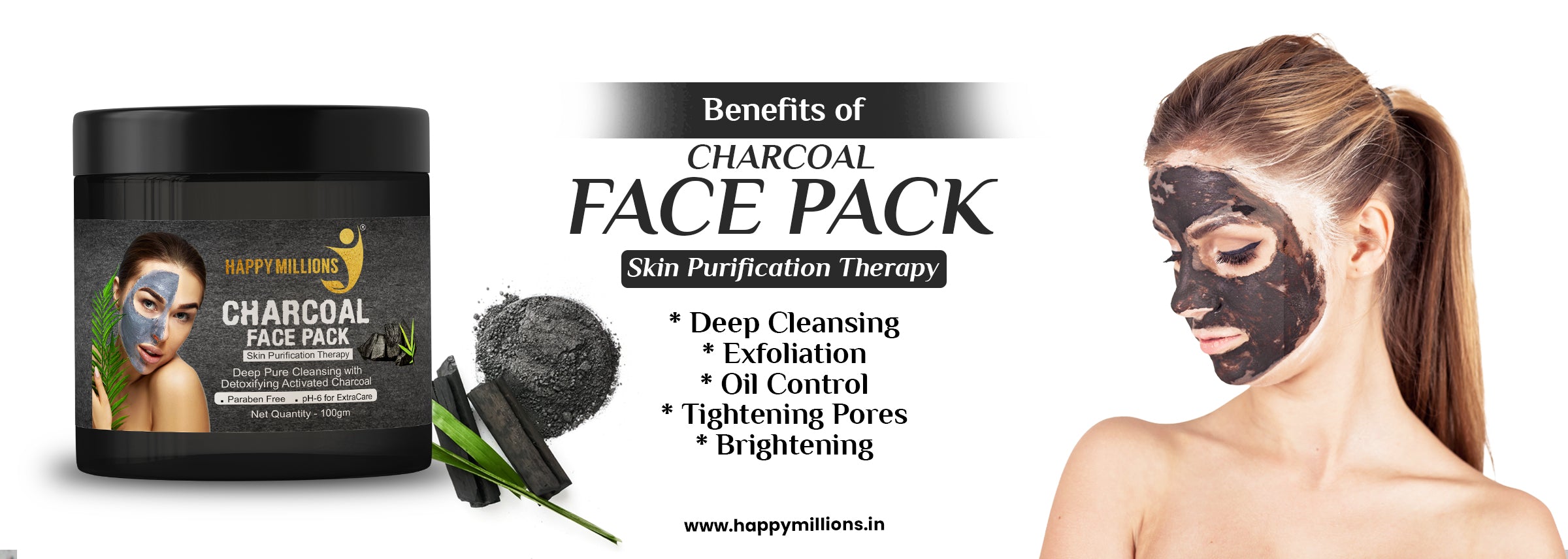 charcoal face pack for women