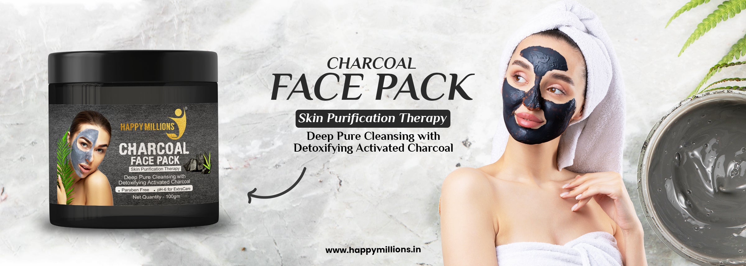 Charcoal face pack