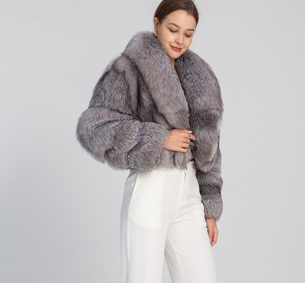 Real Fox Fur Big Turn-Down Collar Waist Coats – Giftod.com