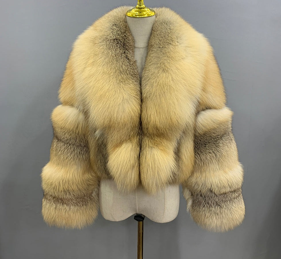 Real Fox Fur Big Turn-Down Collar Waist Coats – Giftod.com