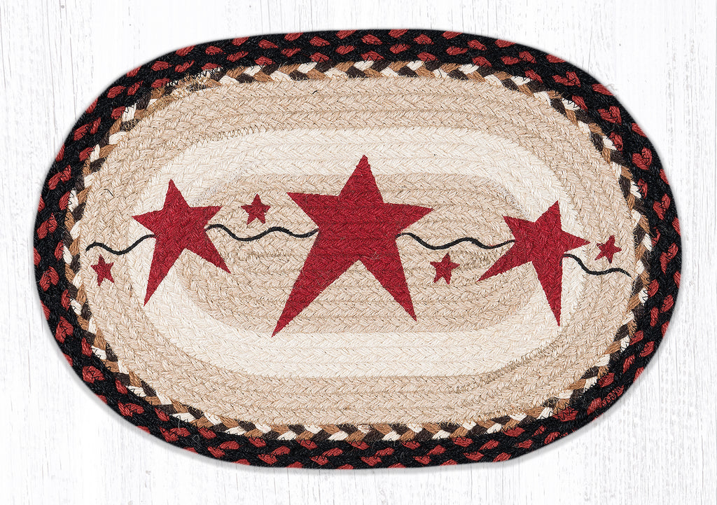 OP-019 Primitive Stars Burgundy Oval Patch Runner – Earth Rugs
