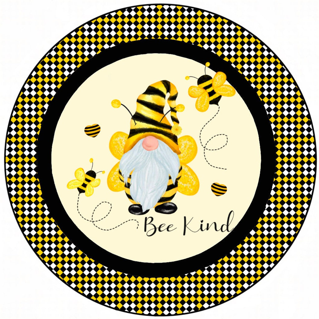 Welcome Bumble Bee Gnome Sign Round Spring Summer Sign for 