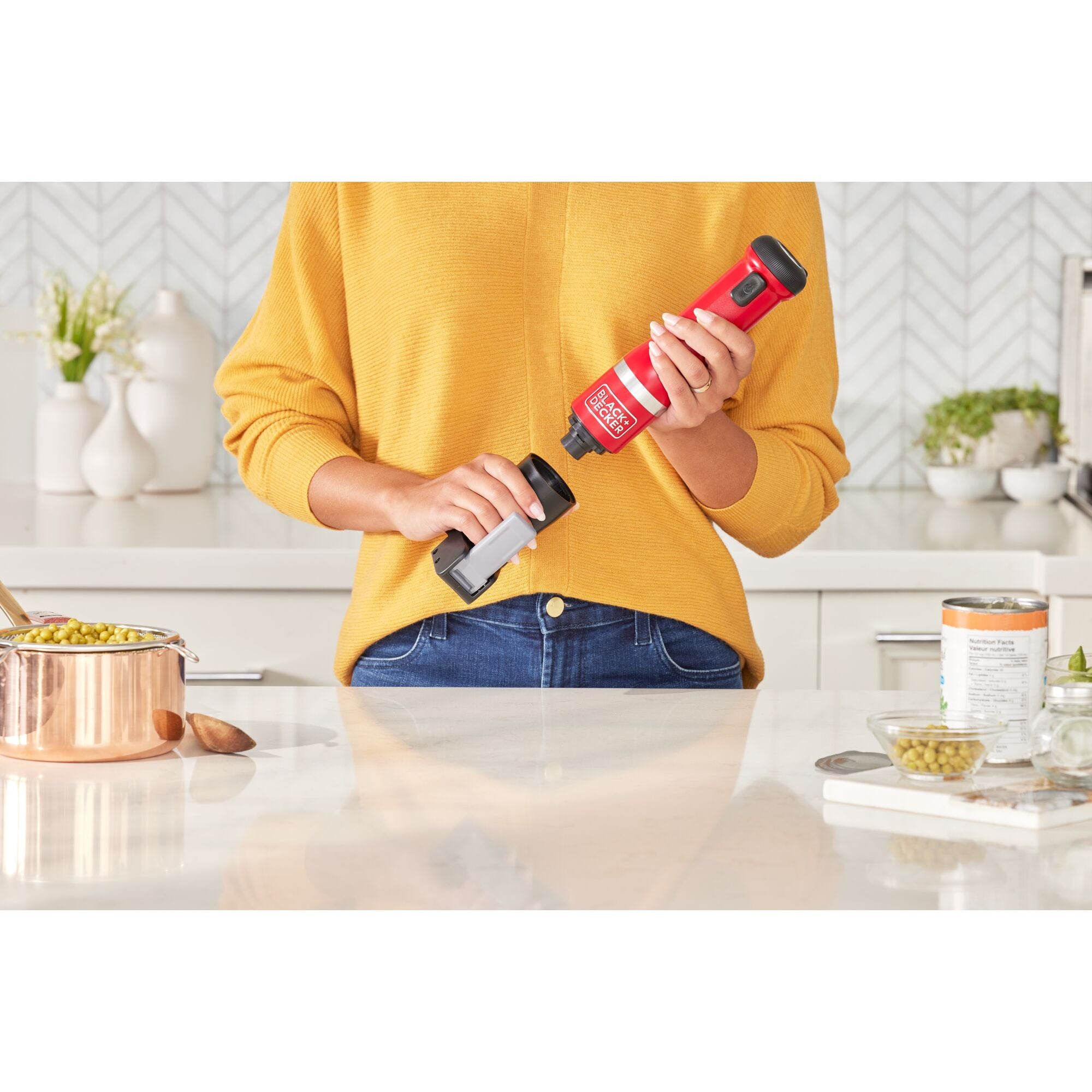 Black & Decker Bckm1016ks06 Kitchen Wand Variable Speed Lithium-Ion 6-in-1 Cordless Red Kitchen Multi-Tool Kit