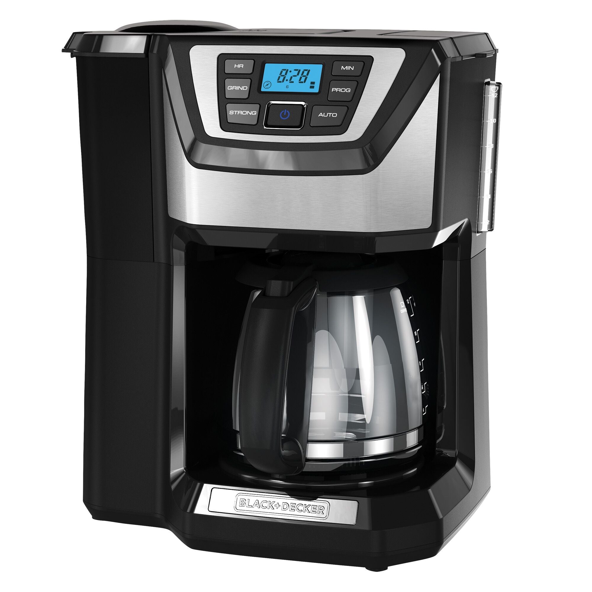 BLACK+DECKER 12-Cup Programmable Black Coffee Maker with Built-In