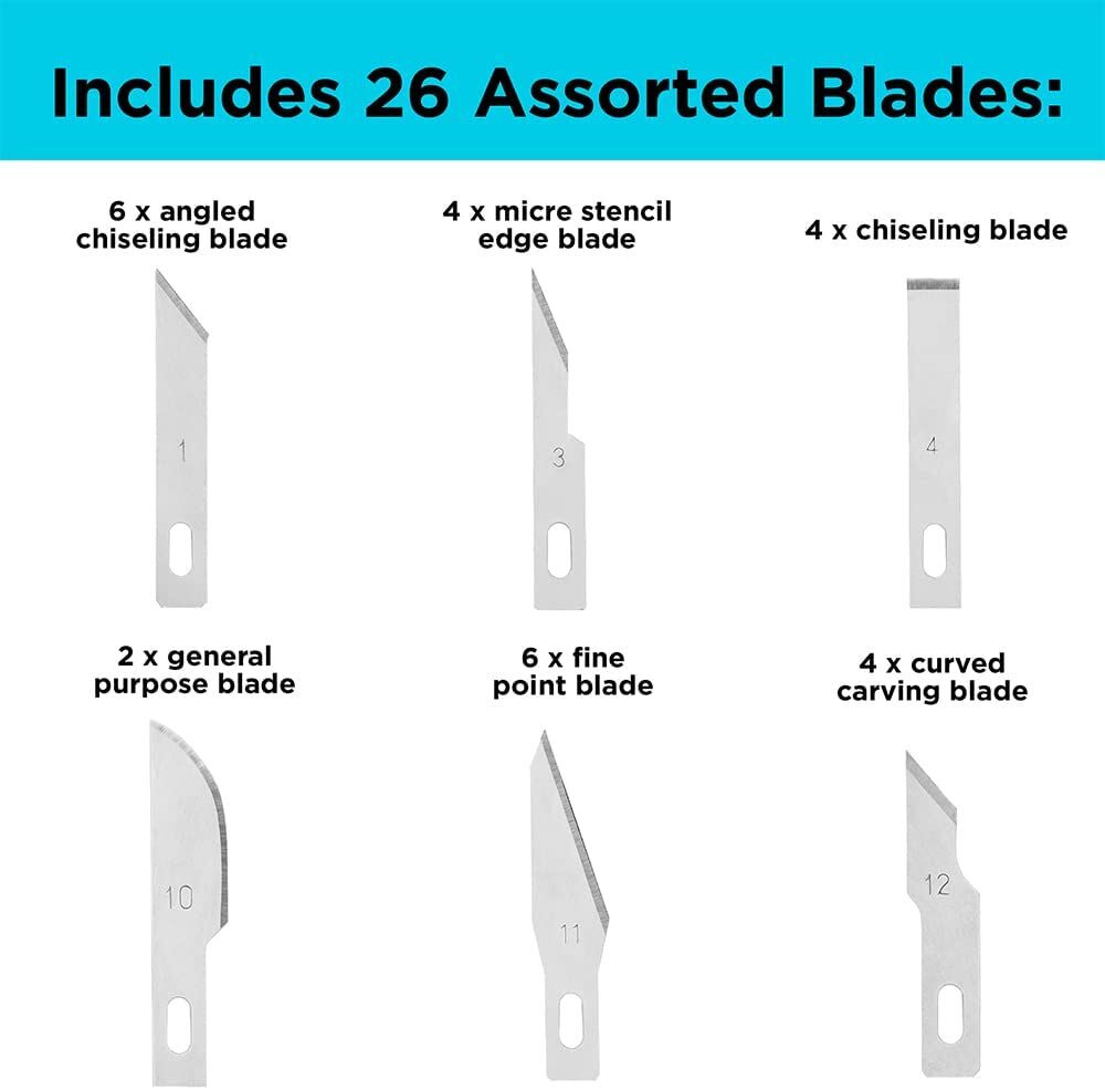 various blade options for the BLACK+DECKER hobby knife