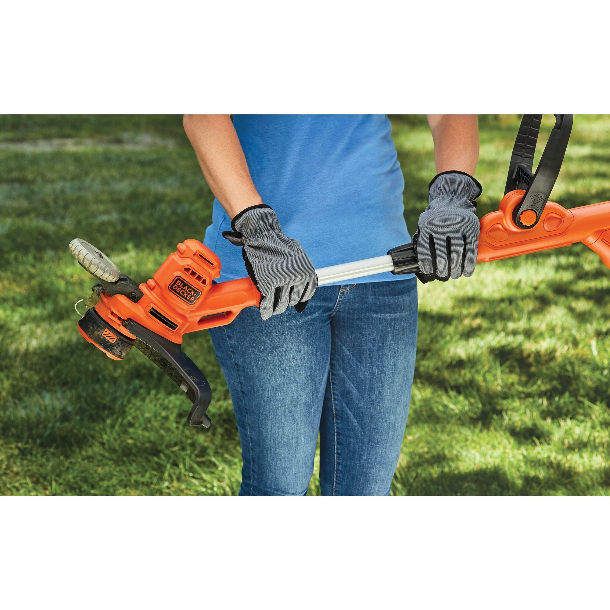 adjustable handle and height positions feature of 6.5 Amp 14 inch A F S Electric String Trimmer Edger.