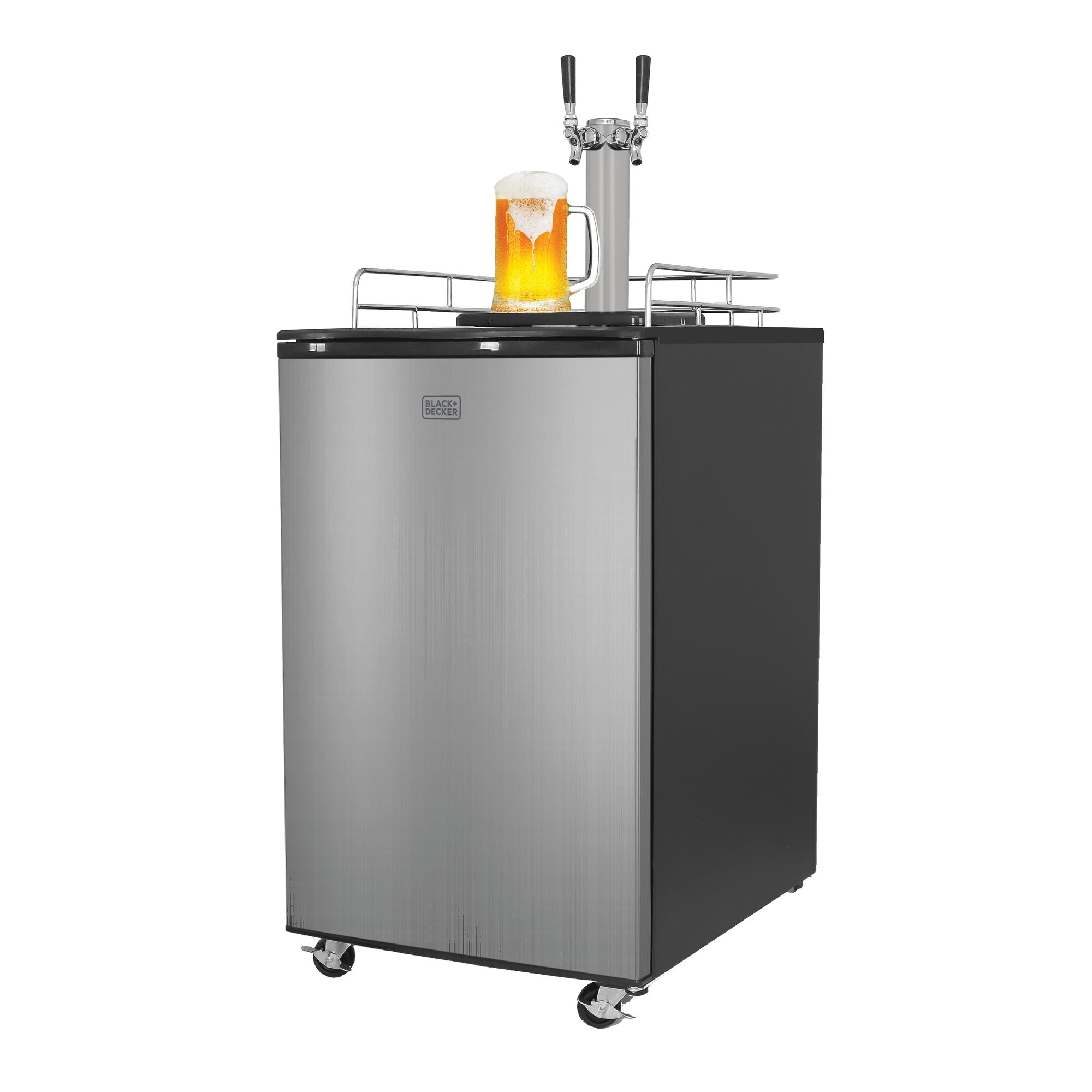 21.1 In. 6.1 Cu. Ft. Dual Tap Beer Kegerator In Stainless Steel