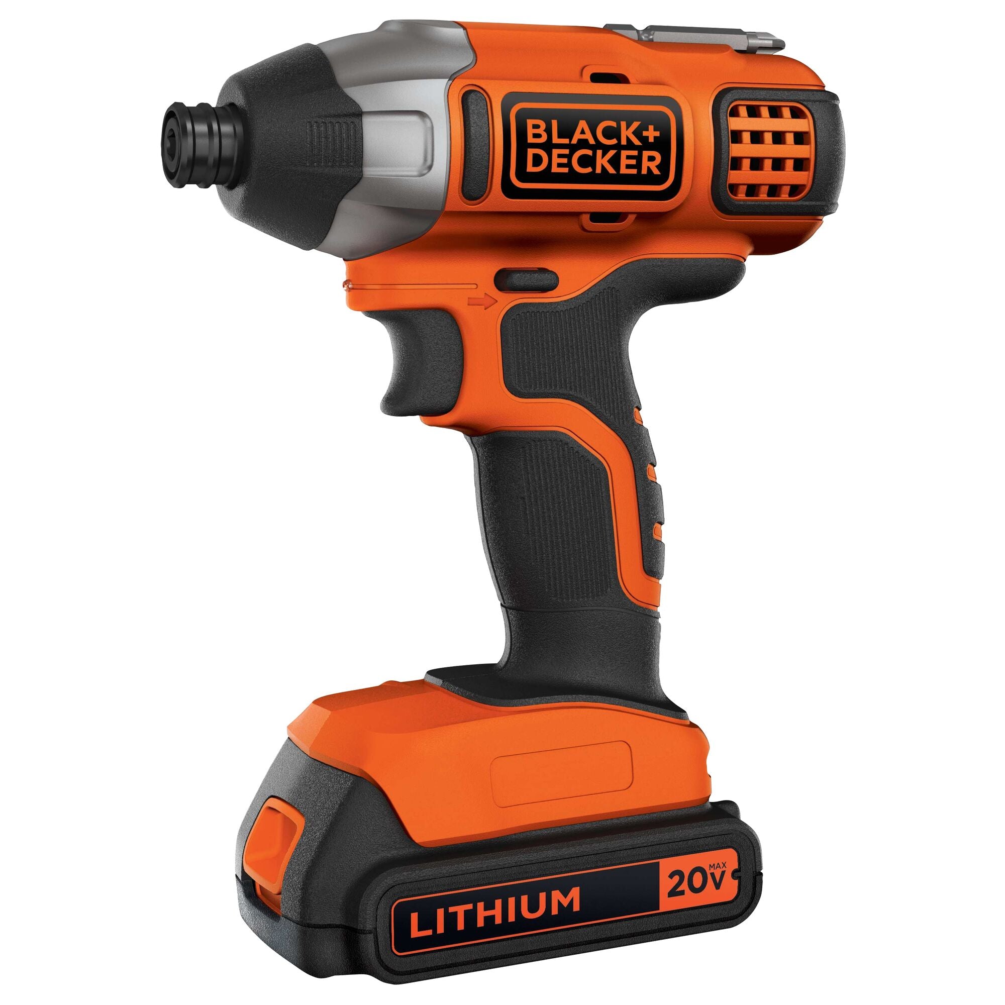 Profile of 20 volt max lithium impact driver battery and charger not included.