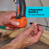 The 8V MAX* cordless drill has an integratred battery for easy recharging