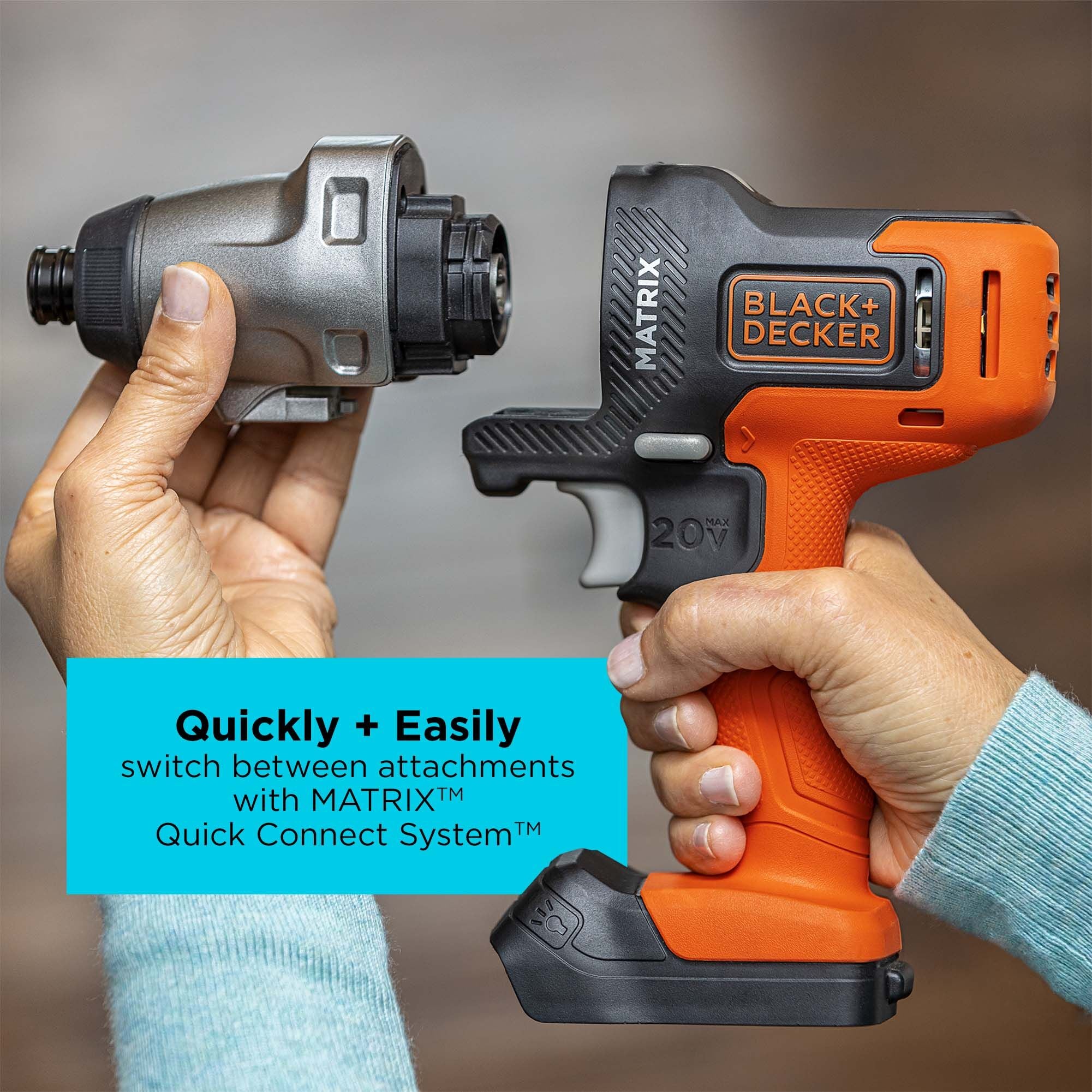BLACK+DECKER matrix impact drill attachment comes with a storage case that is stackable, portable and easily accessible