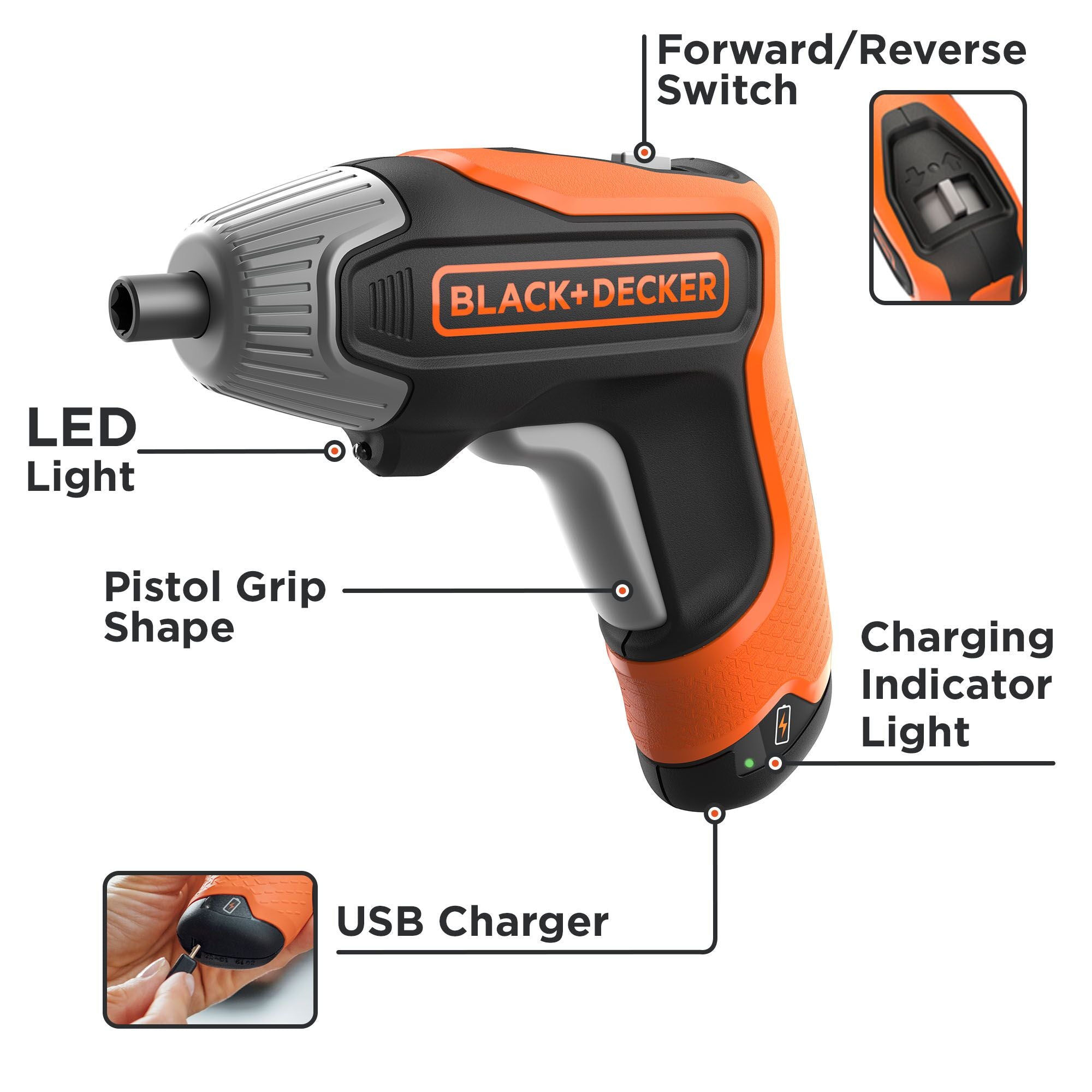 Reviva 4V Max* Cordless Screwdriver, Usb Chargeable