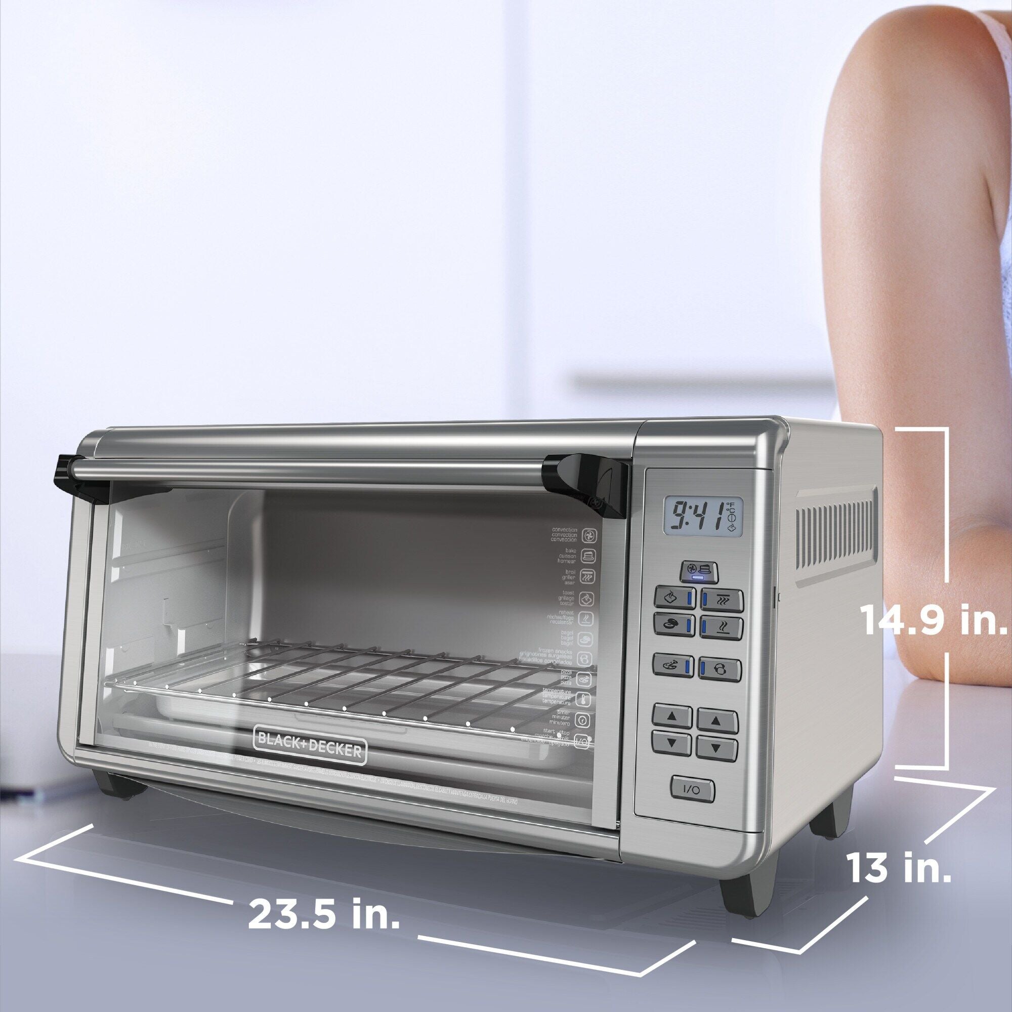 8 Slice Extra-Wide Stainless Steel Countertop Convection Toaster